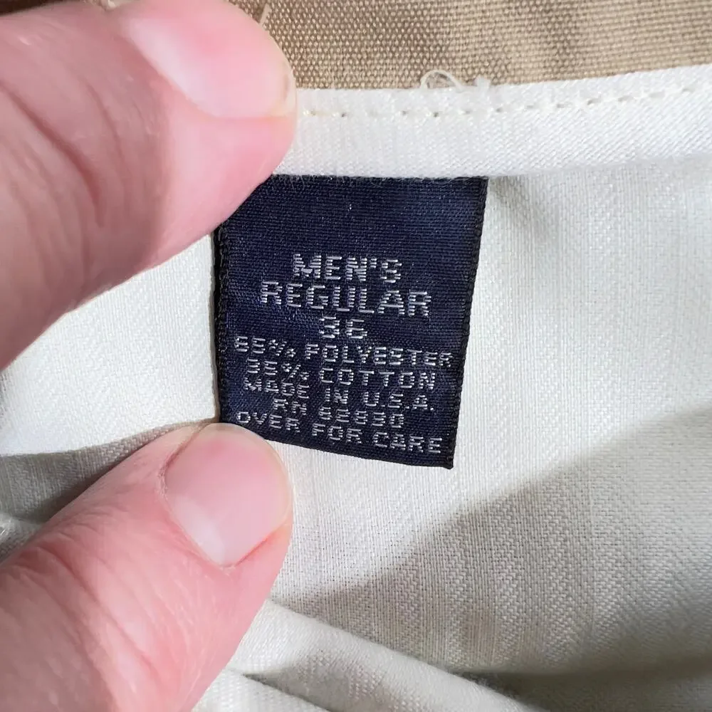 Land’s End Chino Pants Men’s 36W Regular x 29L Khaki Made In USA Pleated Front